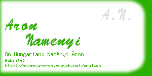 aron namenyi business card